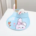 Close-up of light blue baby sun hat with cute rabbit ears and bow-knot detail - 3-8 Years / Sky Blue