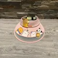 Pink cartoon bear sun visor hat for kids with UPF50+ wide brim and adjustable strap - Children (3-15 Years) / Pink