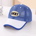 Berretto da baseball in rete blu e bianco con toppa Lucky per l'estate traspirante - 50-54cm / Blu Reale