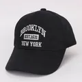 Classic black Brooklyn New York embroidery baseball cap with white stitched letters - Kids 3-10 Years (50-54cm) / 1631 Black