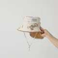 Chapeau soleil beige enfant avec motif ours, filet aéré et protège-nuque - Enfants 3-6 ans (env.) / Motif Ours / Kaki