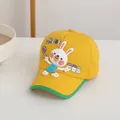Casquette de baseball jaune pour enfant avec applique lapin 3D mignonne et broderie Smile - Taille unique / Jaune