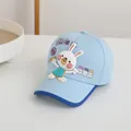 Casquette de baseball bleu clair pour enfants avec lapin 3D et broderie Smile - Taille unique / Bleu Ciel