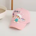Casquette de baseball rose pour filles avec écusson lapin 3D et texte Smiley - Taille unique / Rose