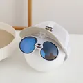 Kids breathable mesh baseball cap in white and beige with M logo and flip sunglasses - Kids 2-6 Years (48-52CM) / Beige