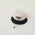 Mesh breathable bucket hat with HONGK 1997 embroidery in beige and black contrast - Kids 2-6 Years 48-52CM / Black