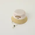 Kids breathable mesh bucket hat in khaki and beige with HONGK 1997 embroidery - Kids 2-6 Years 48-52CM / Light Coffee