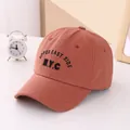 Gorra de béisbol de algodón rojo ladrillo con bordado NYC y visera curva estilizada - Niños 3-10 Años (50-54CM) / Rojo Vino