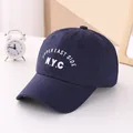 Gorra azul marino para niños con bordado blanco Upper East Side NYC en algodón de sarga - Niños 3-10 Años (50-54CM) / Azul marino