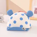Cappellino neonato a pois con orecchie 3D e tesa blu per bambini da 0 a 3 anni - 45-48 cm / Celeste