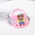 Pink kids sun visor hat featuring a 3D cartoon bear doll and retractable grey side panels - Kids One Size / Cute Bear Pink