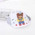 White breathable open-top sun hat for kids featuring cute bear charm and colorful prints - Kids One Size / Cute Bear White
