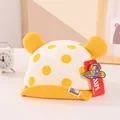 Cappellino neonato a pois gialli con orecchie morbide per neonati e bambini piccoli - 45-48 cm / Giallo