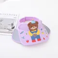 Children's purple sun visor with cartoon bear and colorful fruit appliques - Kids One Size / Cute Bear Purple