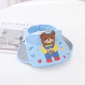 Light blue kids sun visor with cartoon bear and retractable side panels for sun protection - Kids One Size / Cute Bear Sky Blue
