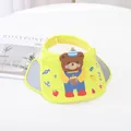 Yellow kids sun visor hat with cartoon bear and retractable side panels - Kids One Size / Cute Bear Yellow