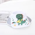 White children's sun visor hat featuring a cartoon dinosaur and grey retractable side panels - Kids One Size / Small Dinosaur White