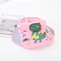 Pink cartoon dinosaur open top sun hat for kids with adjustable side visors - Kids One Size / Dinosaur Pink