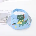 Light blue kids open top sun hat featuring a green dinosaur on the brim - Kids One Size / Little Dinosaur Sky Blue
