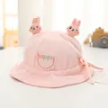 Cappello da pescatore rosa per neonati con orecchie di coniglio 3D e ricami - Bambini 1-4 Anni 48-52CM / Stile 3 Rosa