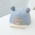 Blue and cream baby baseball cap with cute bear embroidery and decorative ears - Fit Head Circumference 48 / Sky Blue