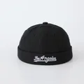 Gorro de lona negra para niños con bordado blanco Los Angeles y diseño redondeado - 1-3 Años / Negro