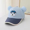 Dettaglio cappello da baseball blu per bambini con orecchie da orso e occhiali cartoon - 3-8 Anni / Celeste