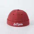 Gorro docker rojo para niños con bordado blanco de Los Angeles y textura de algodón - 1-3 Años / Burdeos