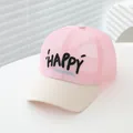 Dettaglio cappellino da baseball in mesh rosa con ricamo Happy School e design traspirante - 3-8 Anni (50-53cm) / Rosa