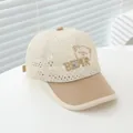 Beige kids summer mesh baseball cap with brown bear embroidery and breathable net fabric - Kids Age 3-8 (50-53CM) / Bear Beige