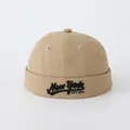Gorro docker caqui bordado New York para bebés con un diseño sin ala elegante - Estilo Bordado New York / NEW WORK Caqui