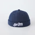 Gorro docker azul marino de algodón para bebé con bordado blanco de New York - Estilo Bordado New York / NEW WORK Azul Oscuro