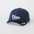 Infant soft brim baseball cap in navy blue cotton with white Clape script embroidery - 10-30 Months / Navy Blue