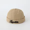 Gorro docker color caqui para bebé con bordado de letras Leonikila en relieve - LEAN Caqui