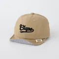 Infant khaki baseball cap with Clape embroidery and striped brim detail - 10-30 Months / Khaki