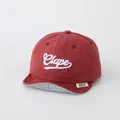 Dark red cotton baby baseball cap with soft brim and white Clape 3D embroidery detail - 10-30 Months / Burgundy