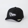 Infant black soft brim baseball cap with Clape embroidery and striped lining detail - 10-30 Months / Black
