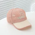 Pink and beige mesh baseball cap for kids with breathable design and bear embroidery - Kids Age 3-8 (50-53CM) / Bear Pink