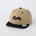 Toddler baseball cap in khaki and black colorblock with Rally embroidery detail - 48cm / Khaki