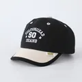 Toddler baseball cap with Boston style embroidery and black-beige contrast color - 48-52cm / Black Patchwork Beige (SO)