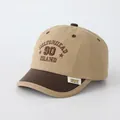Kids khaki and brown baseball cap with Hiltonhead Island embroidery and stars - 48-52cm / Khaki Patchwork Coffee (SO)