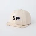 Detail der Baby-Lächeln-Baseballkappe mit weichem Rand und hochwertiger Baumwollstickerei - 48cm (6-30 Monate) / Beige