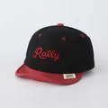 Kids black and red Rally baseball cap with cotton canvas fabric and embroidery - 48cm / Black