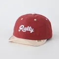 Casquette enfant à bord souple bordeaux et crème avec broderie Rally et écusson chic - 48cm / Bordeaux
