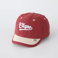 Kids BOSTON letter baseball cap in dark red and beige contrast colors with embroidery - 48-52cm / Burgundy Patchwork Beige (ELAPE)