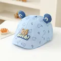 Infant light blue baseball cap with bear ears, bear badge and numeric print patterns - 50cm / GOOH Bear Sky Blue