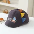 Dark gray children's bear beret with dinosaur embroidery and 3D fin decorations - 50cm / Dinosaur Dark Gray