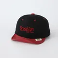 Kids' black and red Brooklyn baseball cap with classic embroidery and soft brim - Toddler One Size / Letter BROOK Black