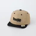 Khaki and black baby baseball cap with Brooklyn embroidery and soft adjustable brim - Toddler One Size / Letter BROOK Khaki