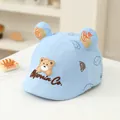 Light blue baby baseball cap with cute 3D bear ears and California embroidery - 50cm / Letter Bear Sky Blue